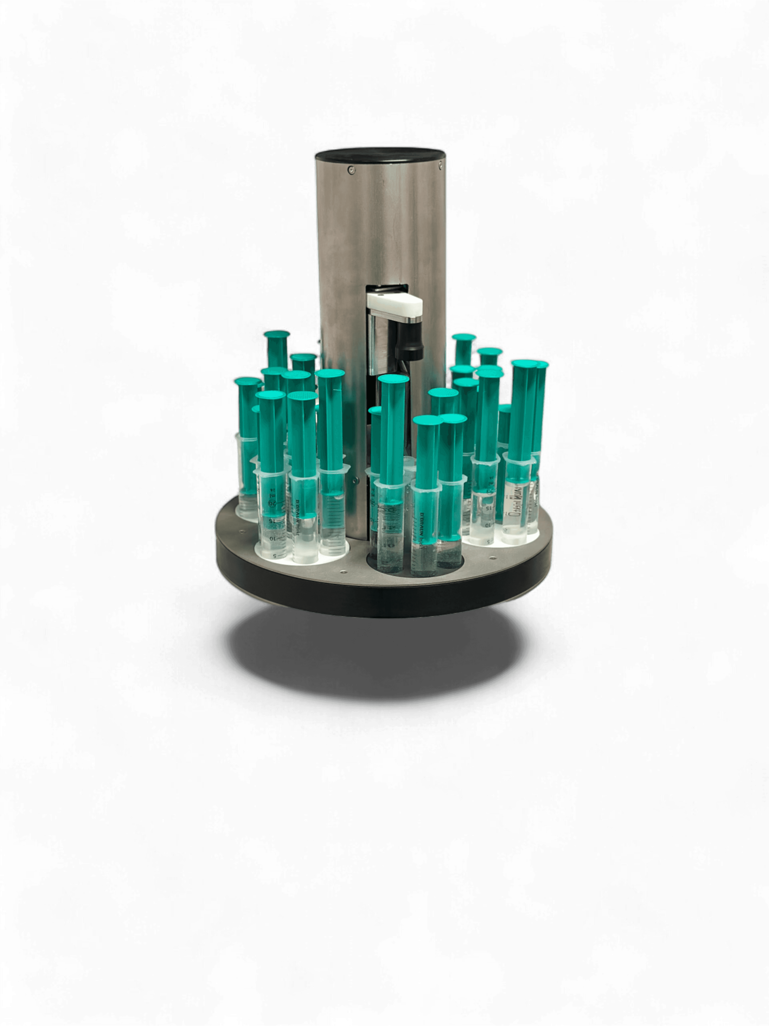 Doser precise reagent dosing unit with standard disposable syringes